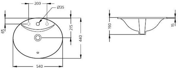 Раковина Ideal Standard Oceane W306301 встраиваемая