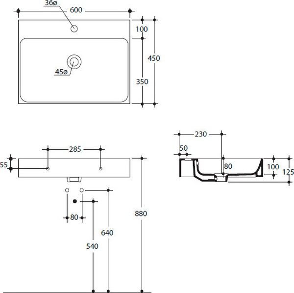 Раковина Kerasan Cento 353101 60 см