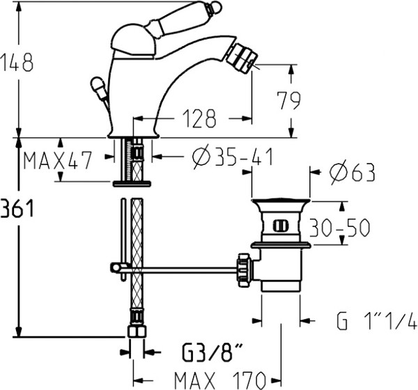 Смеситель Gattoni Orta 2756C0 для биде