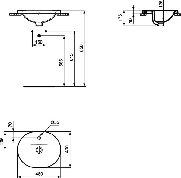 Рукомойник Ideal Standard Connect E503801 48 см