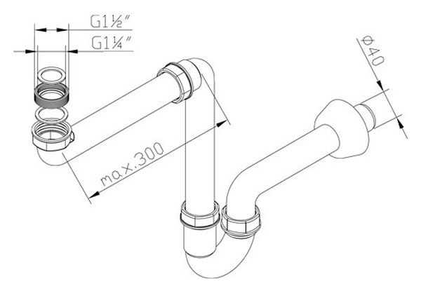 Сифон для раковины Geberit 151.107.11.1 трубчатый