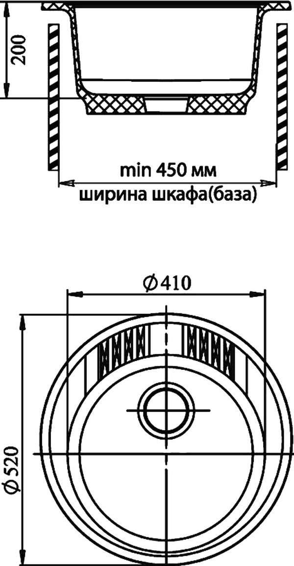 Мойка кухонная GranFest Rondo GF-R520 бежевый