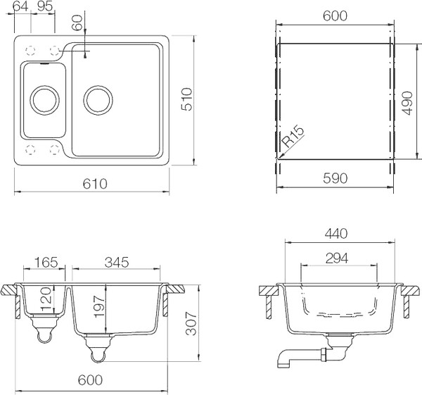 Мойка кухонная Schock Cambridge 60 эверест