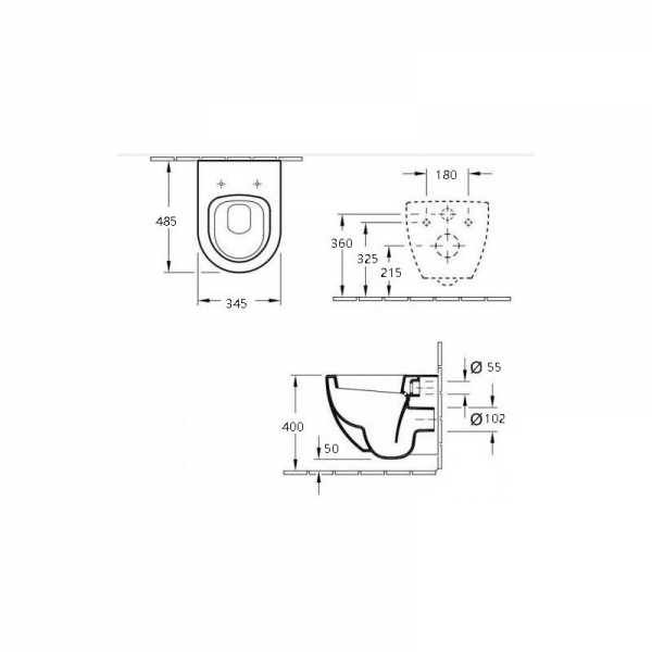 Унитаз подвесной безободковый ESBANO TIRON-С матовый серый с сиденьем Микролифт