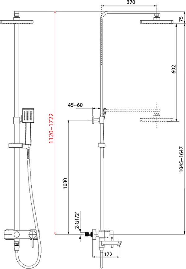 Душевая стойка Lemark Tropic LM7004C хром с изливом