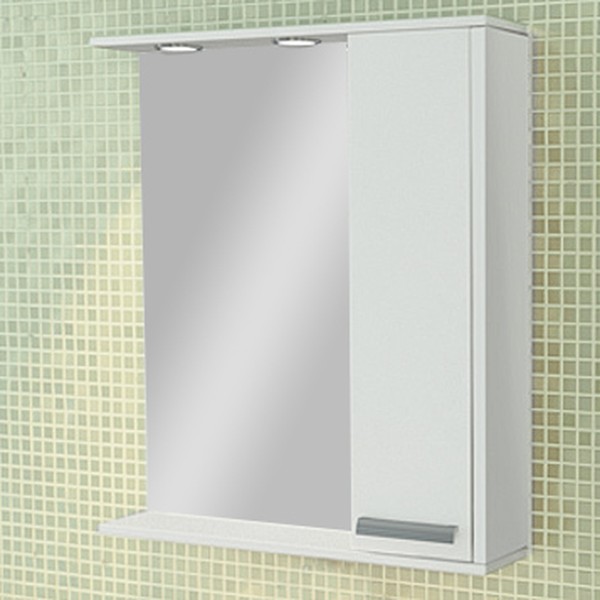 Зеркало-шкаф Comforty Тулуза 75 белый глянец