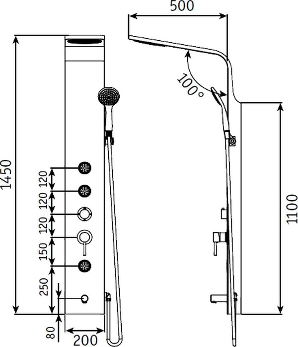 Душевая панель RGW Shower Panels SP-05 B