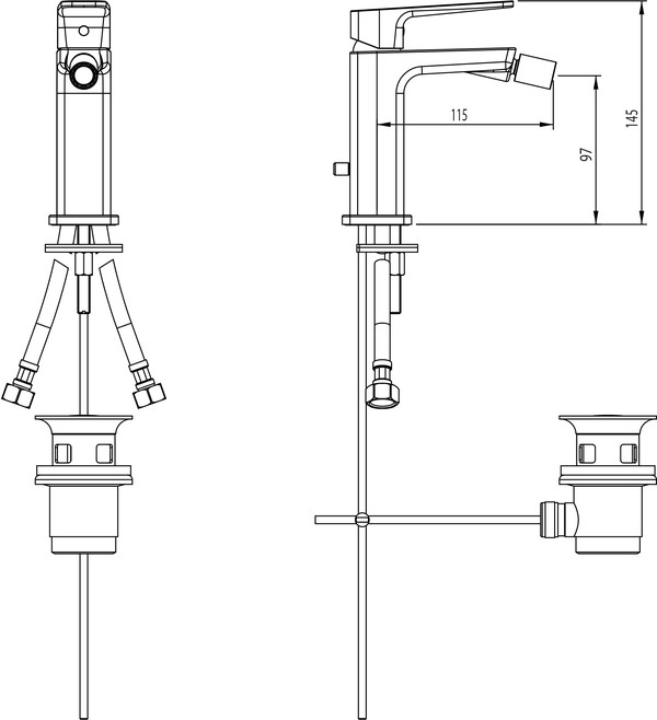 Смеситель M&Z New Geometry NGM00300 для биде