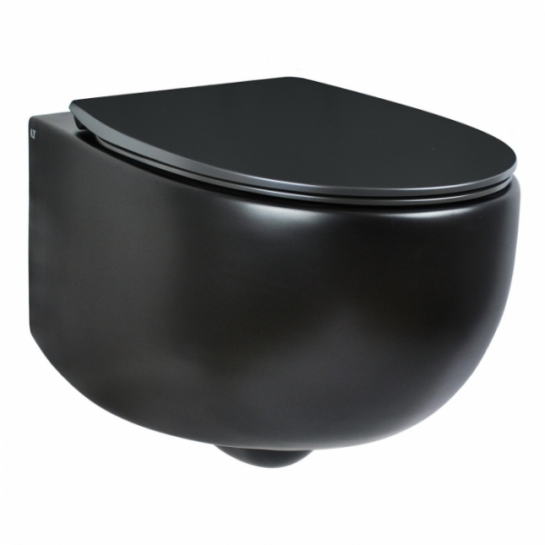 Унитаз подвесной безободковый AeT DOT 2.0 WC черный матовый S555T0R0V6105 с сиденьем микролифт