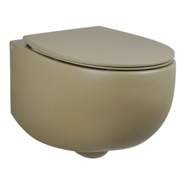 Унитаз подвесной безободковый AeT DOT 2.0 WC горчица матовый S555T0R0V6132 с сиденьем микролифт