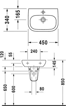 Рукомойник Duravit D-Code 07054500002