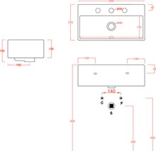 Раковина накладная ArtCeram Quadro QUL001 50x27