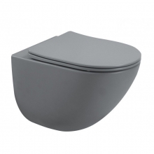 Унитаз подвесной безободковый ESBANO LOTUS серый матовый с сиденьем Микролифт