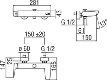 Смеситель Nobili Nobi NB84110/1CR для ванны с душем