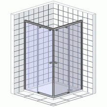 Душевой уголок De Aqua K100100OP-W 100х100, стекло прозрачное
