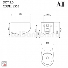 Унитаз подвесной безободковый AeT DOT 2.0 WC розовый матовый S555T0R0V6142 с сиденьем микролифт